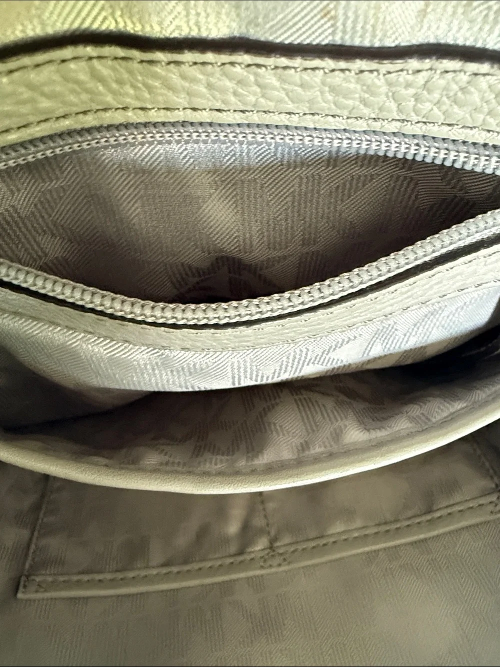 Michael Kors Grey Pebbled Leather Backpack with Stud Trim